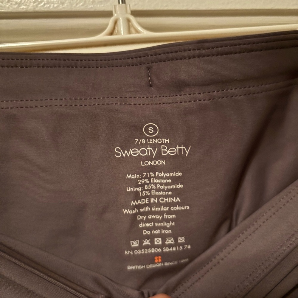 Sweaty Betty 7/8 Length High Rise Leggings Grey Size Small